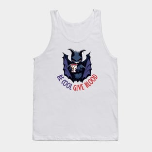 Fun Be Cool Give Blood Halloween Vampire Bat Tank Top